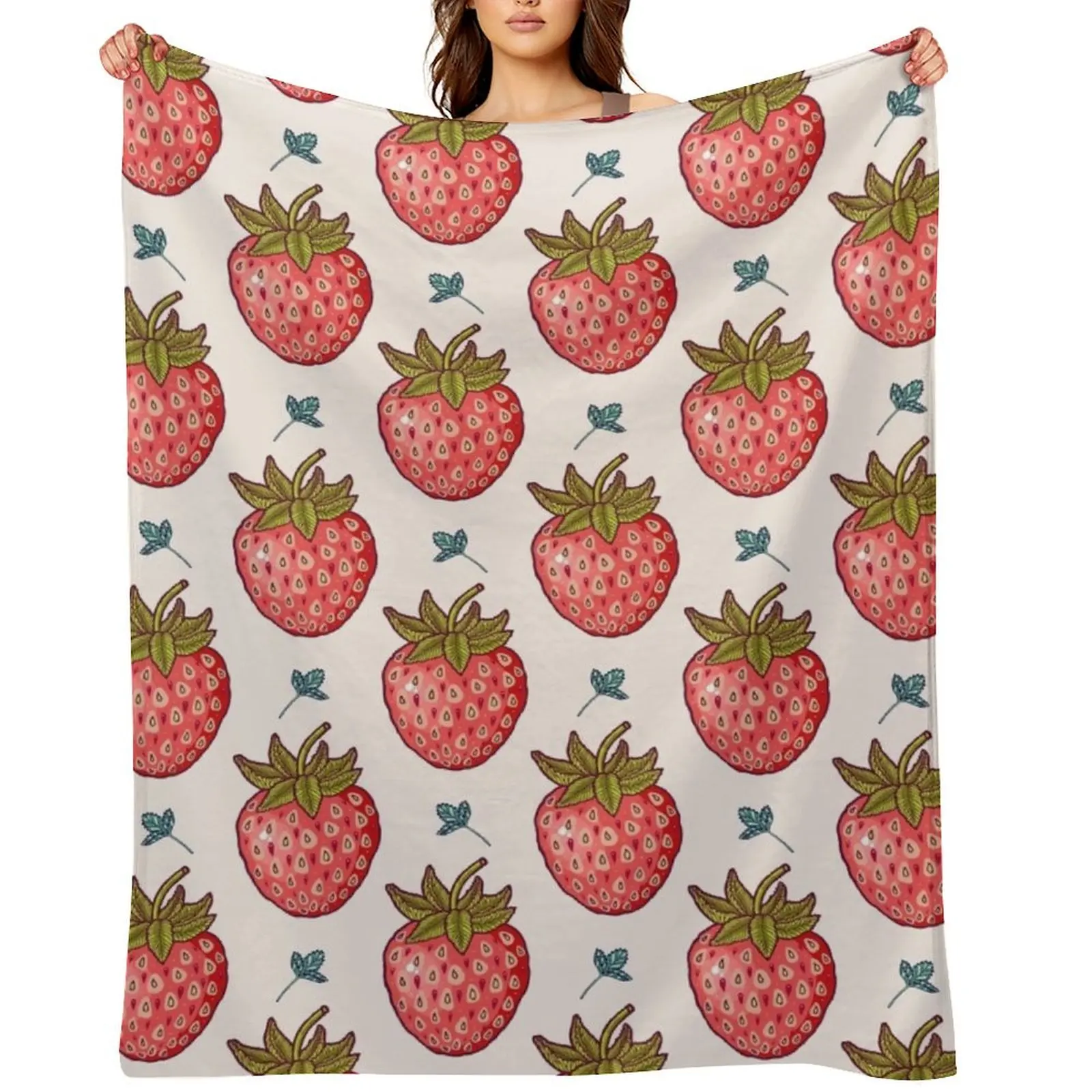 

strawberry fields Throw Blanket cosplay anime Plaid on the sofa Large Comforter Blankets