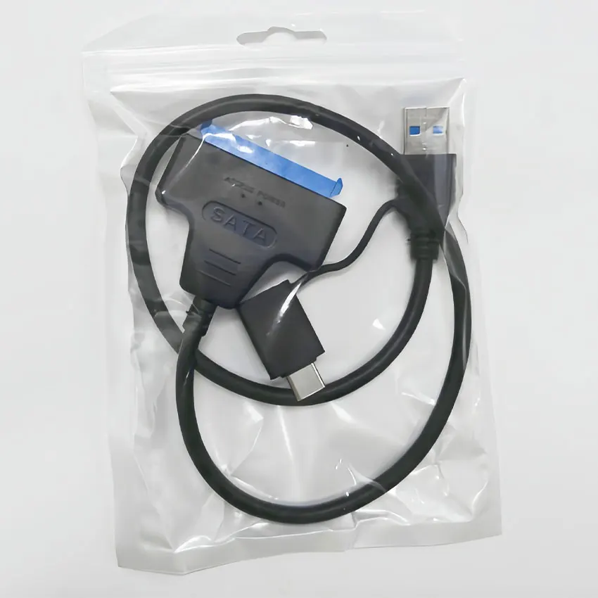 

New 2 in 1 SATA to USB3.0/Type-C Adapter Cable Up To 6 Gbps High Speed Support 2.5 Inch External HDD SSD Hard Drive 22 Pin Sata