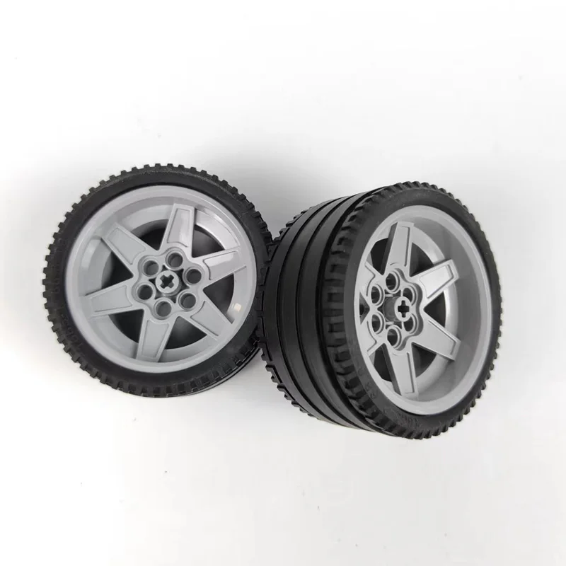 4PCS Car Tires Building Blocks  Wheels and Hubs Are 68x36cm Compatible with Lego Car Toy Accessories 44771+15038