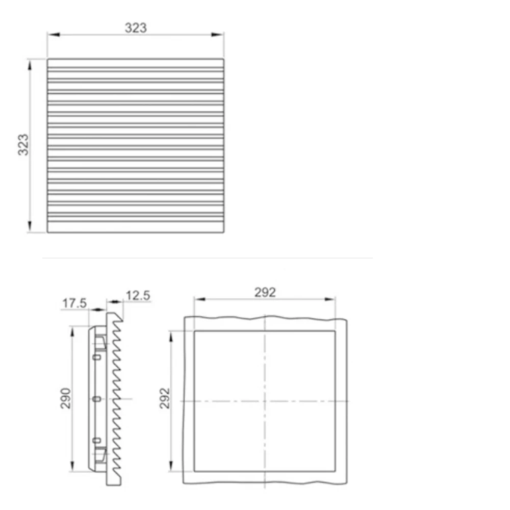 324*324mm air filter panel ,Industrial Temperature Control System Cabinet Filter Fan Filter for Electronics FK3326