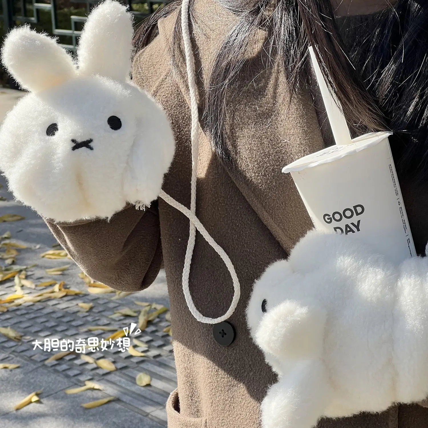 Kawaii MIffy Gloves High Appearance Level Anti-freeze Unisex Winter Warm Thick Mittens Christmas Gift