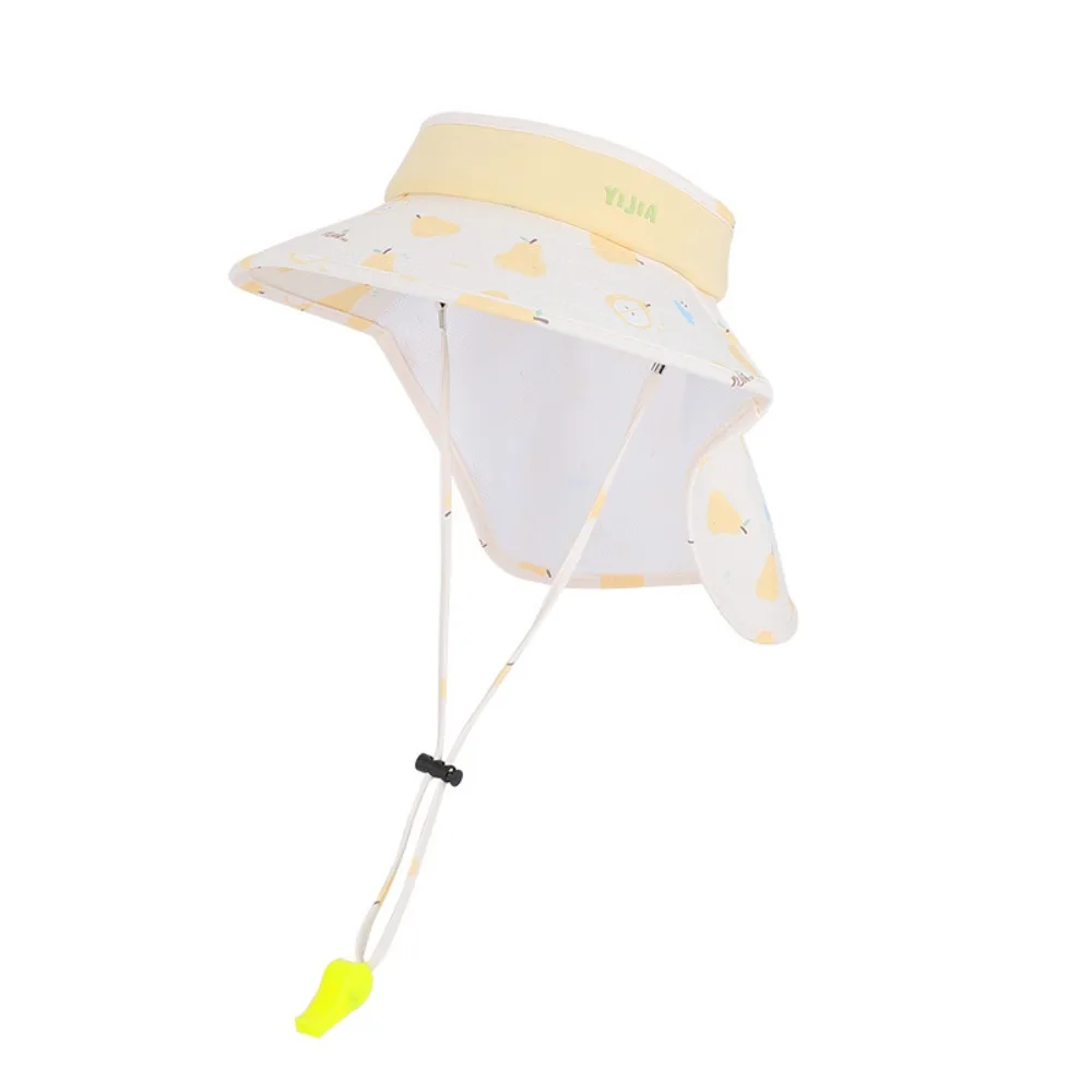 

Cute Big Brim Children's Sun Hat Ice Silk Extended Shawl Empty Top Cap UV Resistant Thin Summer Sunshade Hat Outdoor