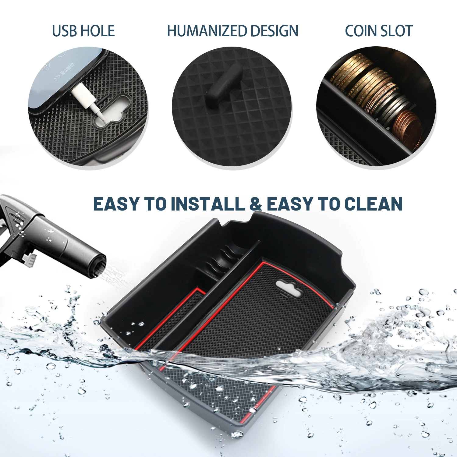 RUIYA ящик для хранения в подлокотнике автомобиля для Soul EV / Soul Booster / e-Soul 2020-2022 центральный контроль ontainer авто Интерьер ccessories