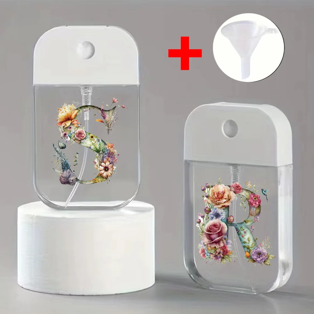 50ml Card-Style Perfume Vial Portable Card Spray Bottle Sub-Packing with Lid Bottle Moisturizing Water Box Floral Letter Pattern