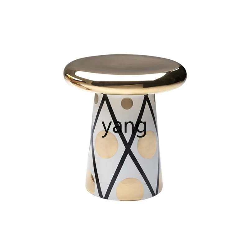 

LT Nordic electroplated ceramic mushroom side table light luxury coffee table