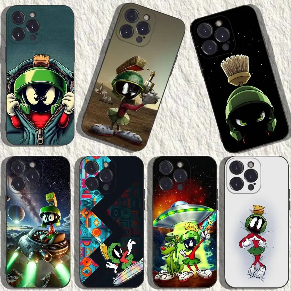 

M-Marvin The M-Martian Phone Case For iPhone 17,16,15,14,13,12,11,Plus,Pro Max,XS,X,XR,SE,Mini,8,7,Soft Silicone Black Cover