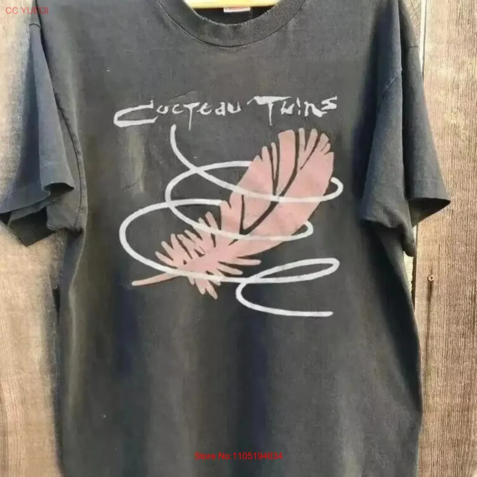 

Футболка Cocteau Twins Band, темно-серый S 5XL, винтажный стираный удобный универсальный мягкий топ для повседневной носки, дизайнерская одежда