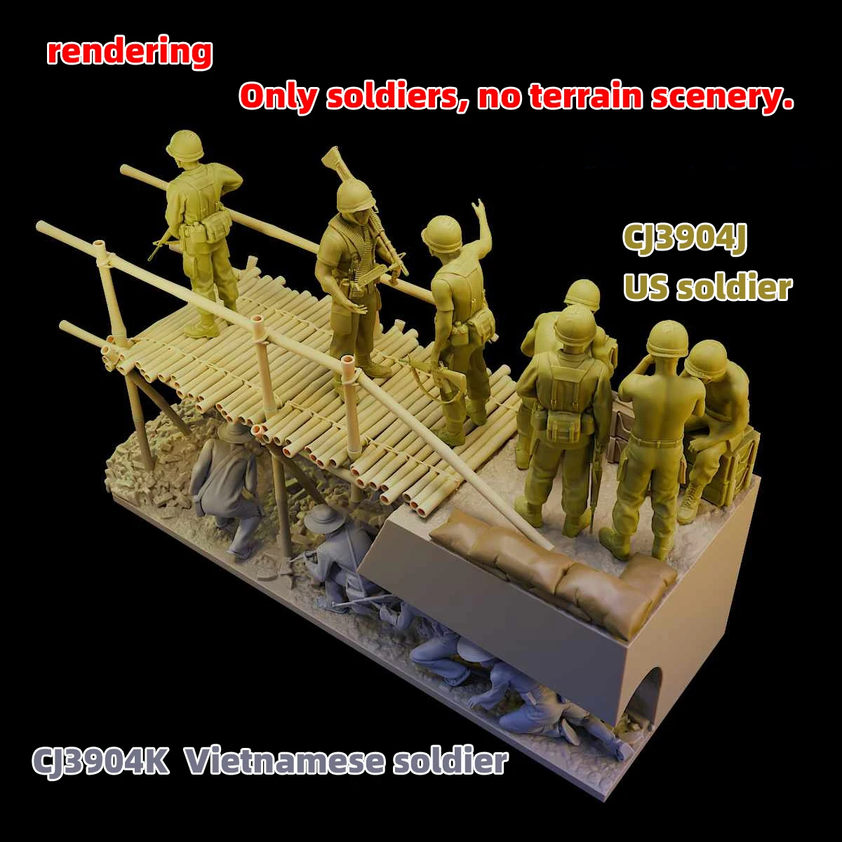 1/35 1/48 1/72 Maßstab Modellbausatz 3D Harz Miniatur-Soldatenfiguren Vietnam-Krieg US- und NVA-Soldaten Unbemalt Unmontiert Diorama – Detail 5