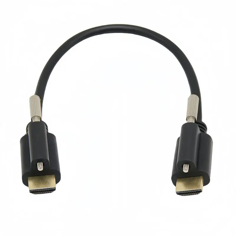 1m-10m Double Head Lock Screw Fixed HDMI Compatible 2.0 Male to Male HD Cable 4K Computer TV Projector Video Connection Cable 8K