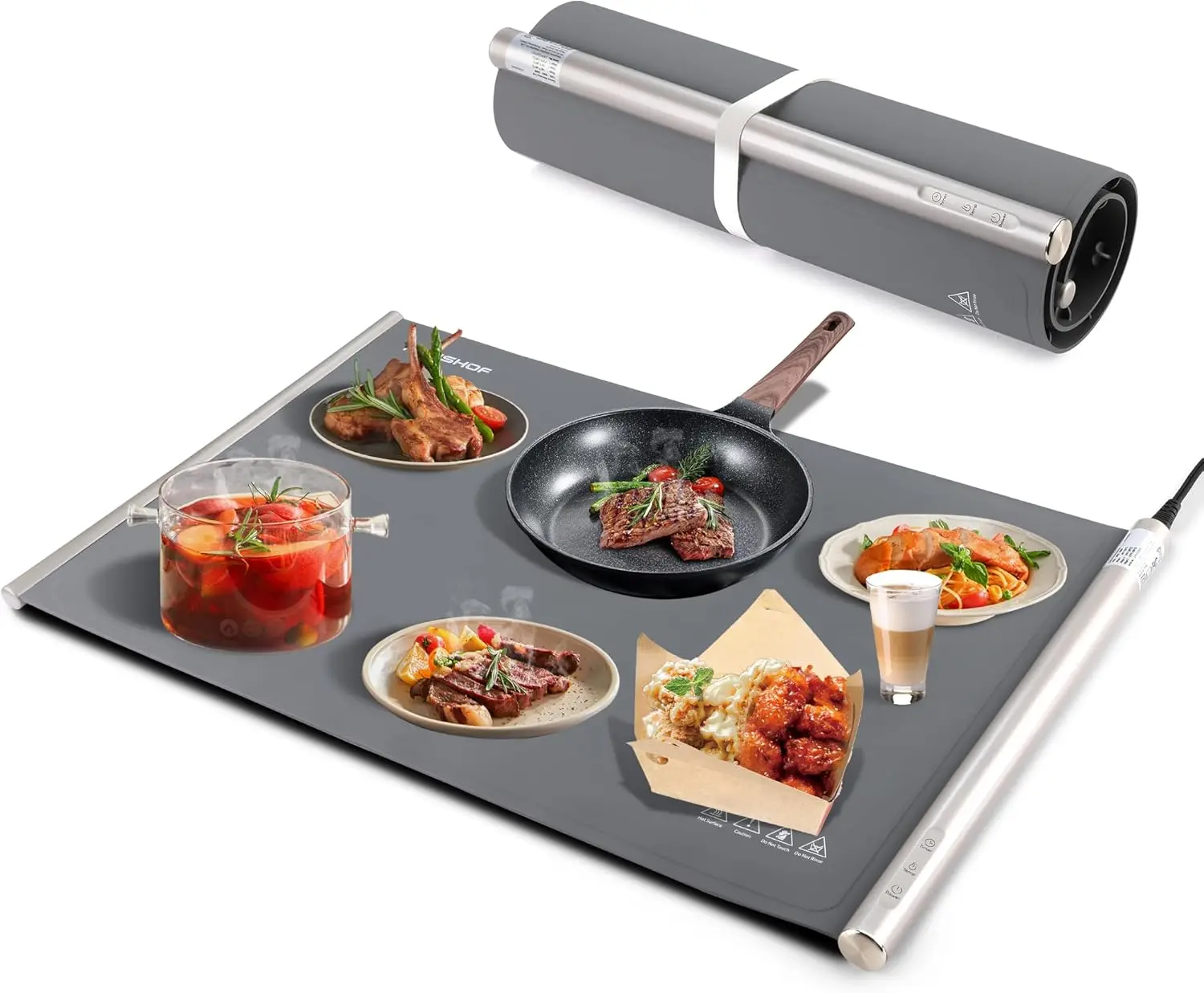 

Electric Extra Large Food Warming Mat, Fast Heating for Buffets Party, 3 Level Temperature, Rollable Portable Auto Off