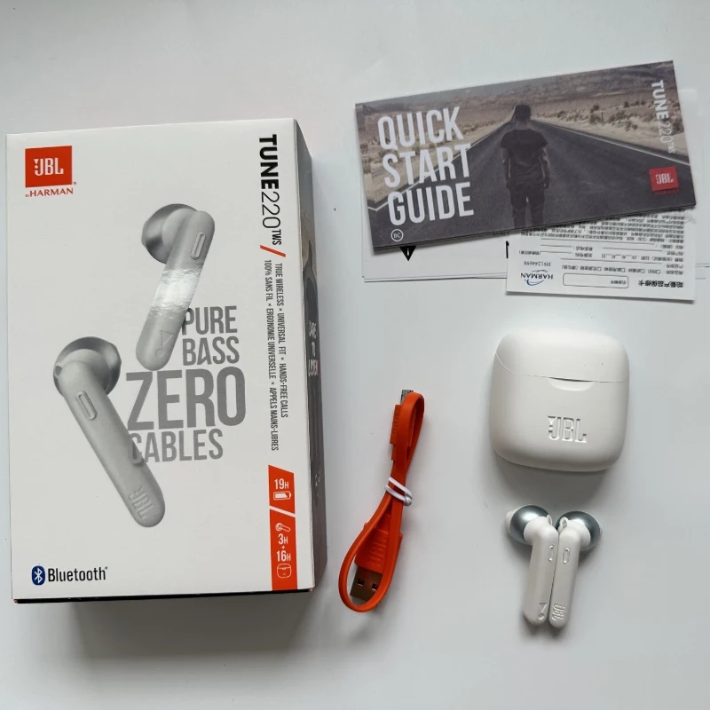 Original JBL Tune 220TWS True Wireless in-Ear Headphones JBL T220TWS Wireless Bluetooth Earphones Sports Headset + Cover