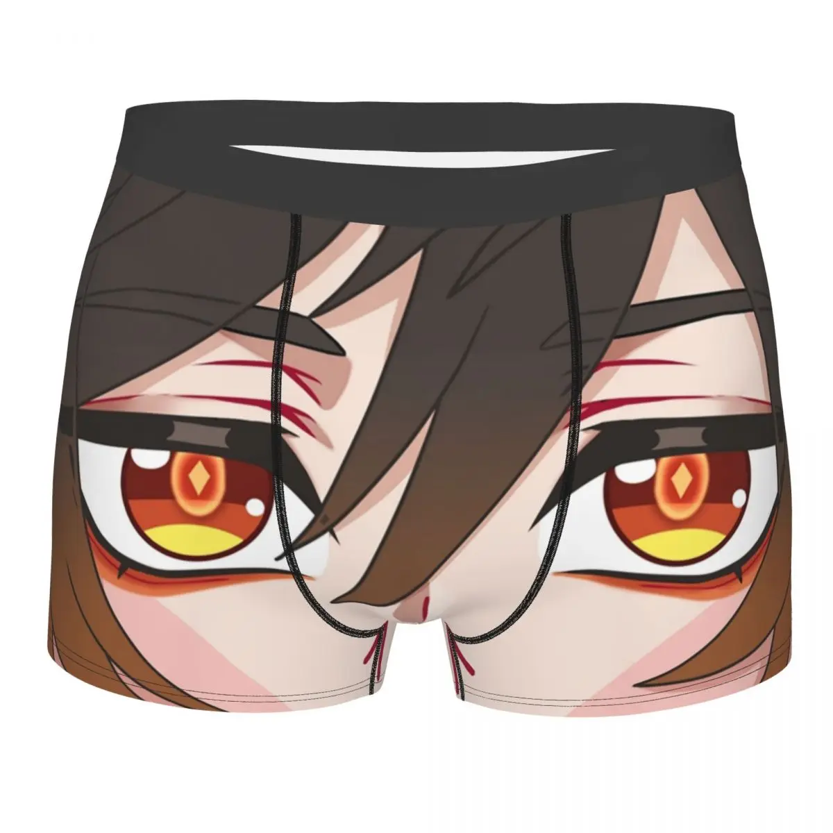 Custom Genshin Impact Zhongli Face Underwear Men Stretch Funny Print Boxer Briefs