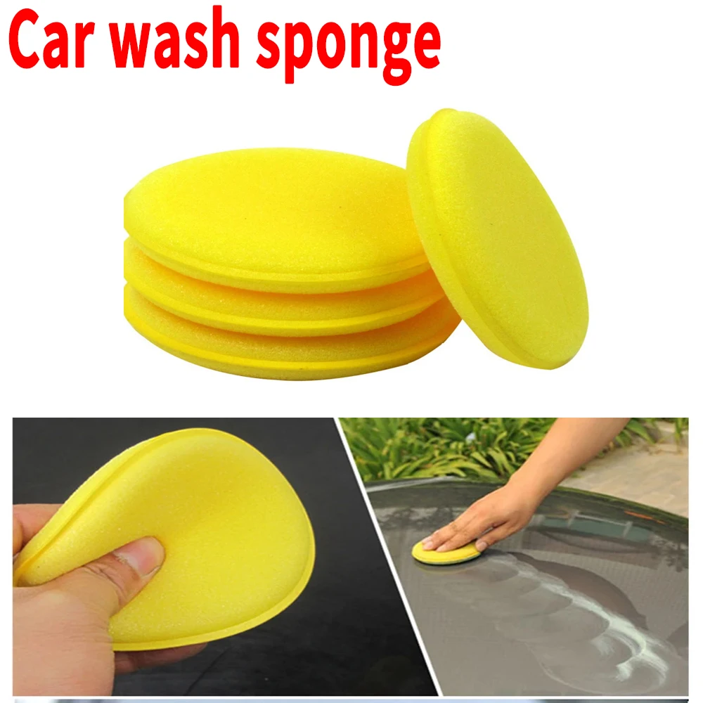 

10pcs Car Round Waxing Polish Sponges High Density Foam Applicator Pads Curing and Auto Detailing Tools Wash Sponges