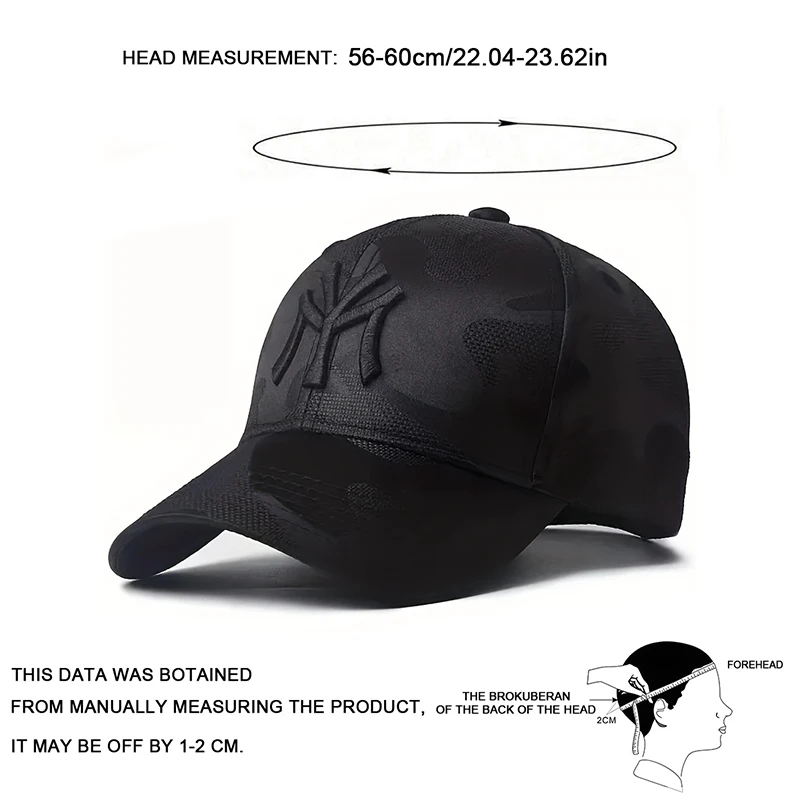 Unisex-Baseballmützen mit Buchstabenstickerei, Camouflage-Muster, für Frühling und Herbst, verstellbare Freizeithüte für den Außenbereich, Sonnenschutzhut, Sport-Golfmütze – Detail 7