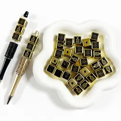 Fancy Black Gold Camellia Perfume Y2K Beads For Jewelry Making DIY Decoration Beadable Pen Phone Chain Key Ring Hair Accessories