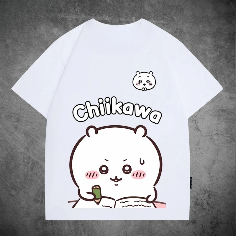 Chiikawa Japanischer Niedlicher Stil Hachiware Usagi Grafik T-Shirt Unisex Trendy Lässig Locker Sommer Kurzarm Streetwear Alltags-Oberteil – Detail 4