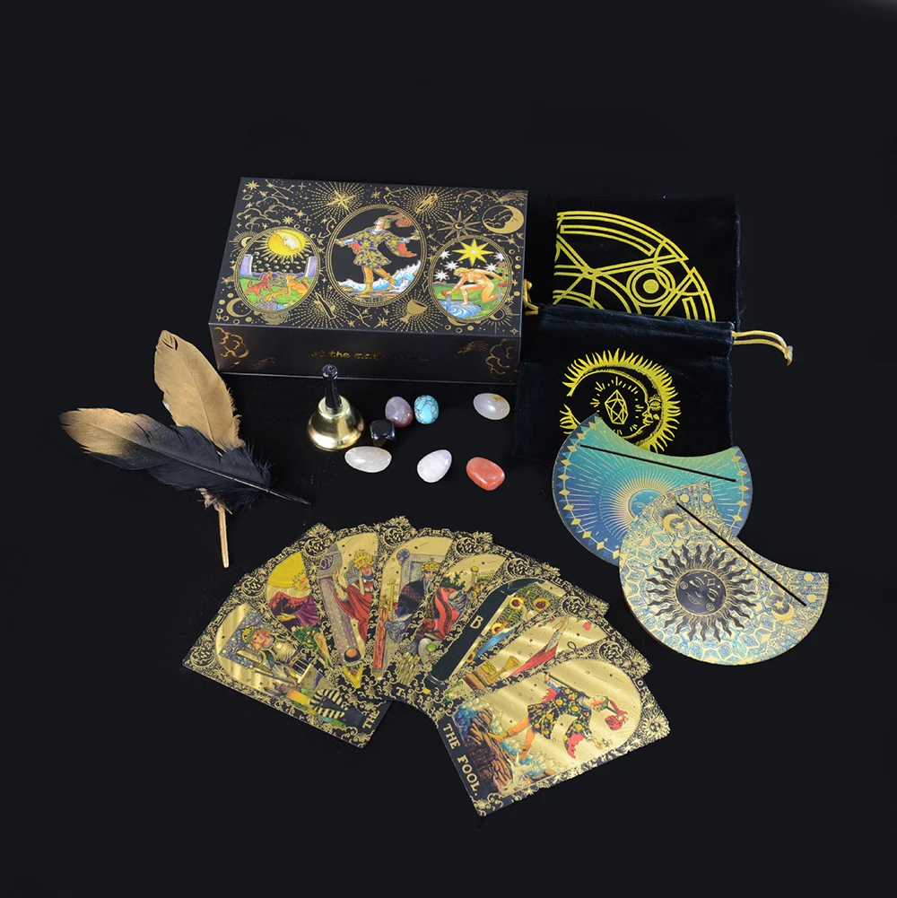 

Black Sun Waite Tarot Collection Edition Feather Set PET Card Board Game Instruction Manual, Card Cards, Table Games, Board Game