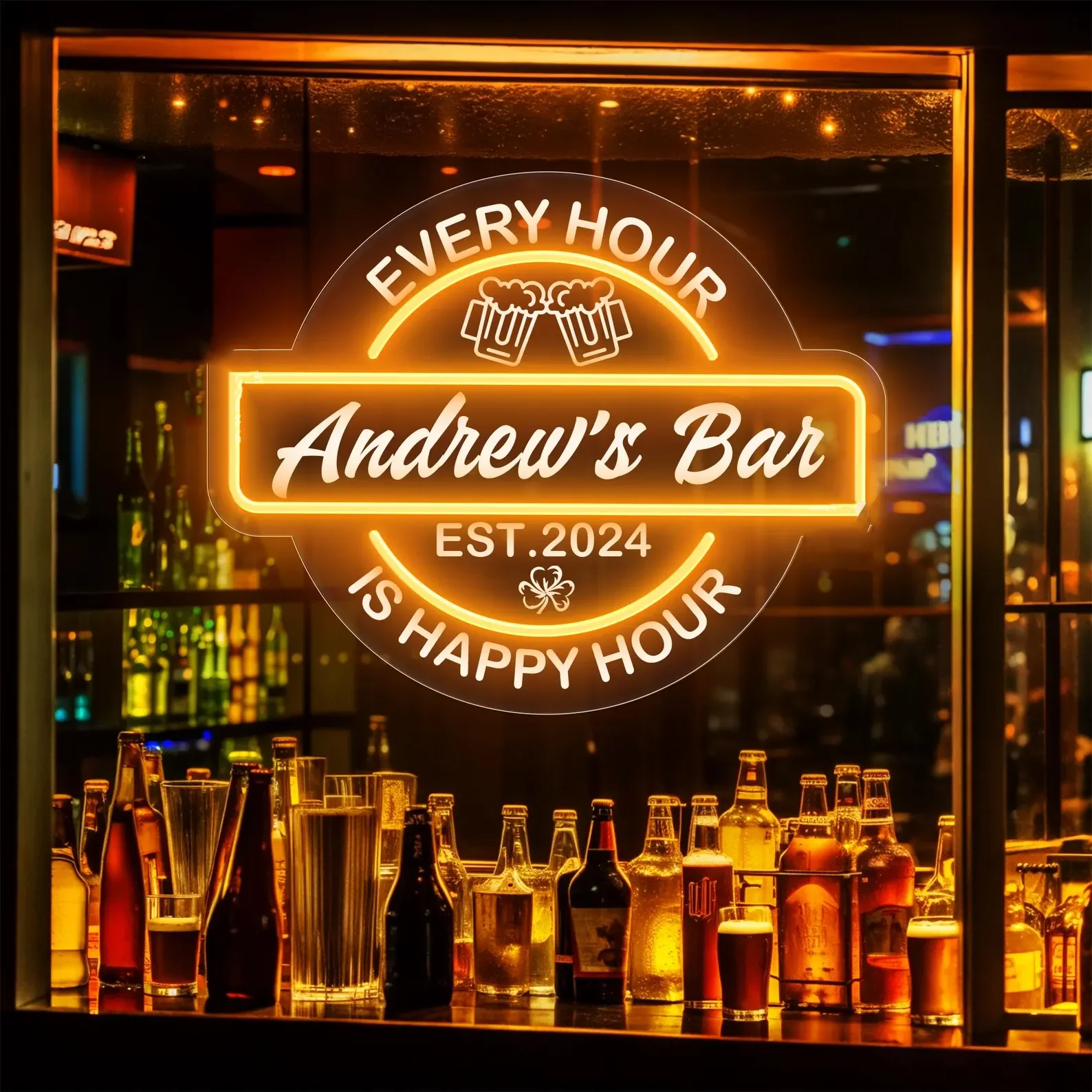 Custom Bar Neon Sign, Beer Neon Sign Wall Decor Business Sign, Fathers Day Gifts, Bar Decor, Gift for Dad, Bar Sign