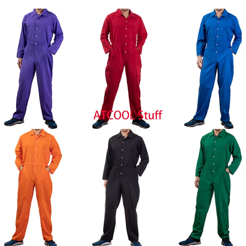 New Arrival Unisex Halloween Overall Costume Prisoner Red Orange Jumpsuit Men's serial killer Cosplay Uniform Horror Movie