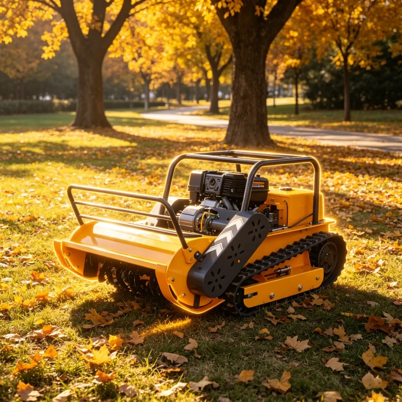 Customized Orchard‑wasteland remote control lawn mower, high power fast remove tall grass, flexible track movement, weed managem