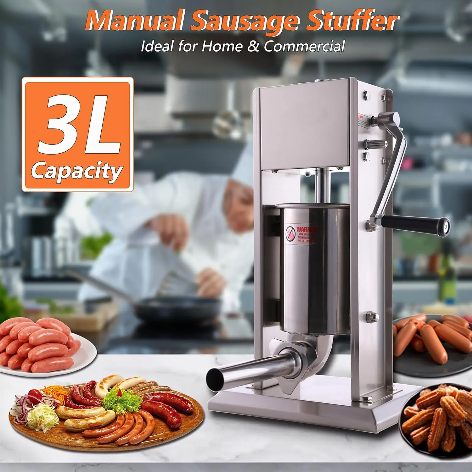 7Lb/3L Sausage Stuffers and Vertical Sausage Makers