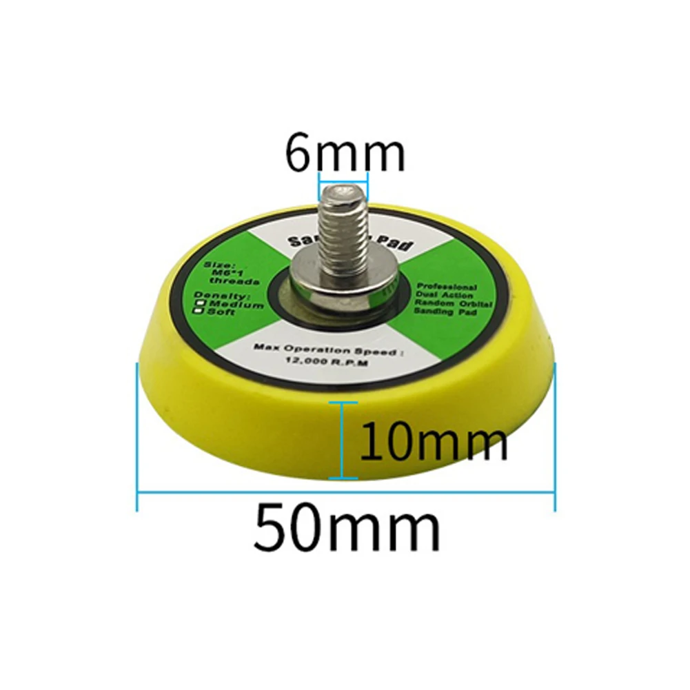 Efficient Sanding and Polishing Solution 10 Pack of 2 Inch Backing Pads with M6 Thread Compatible with For Air Sanders