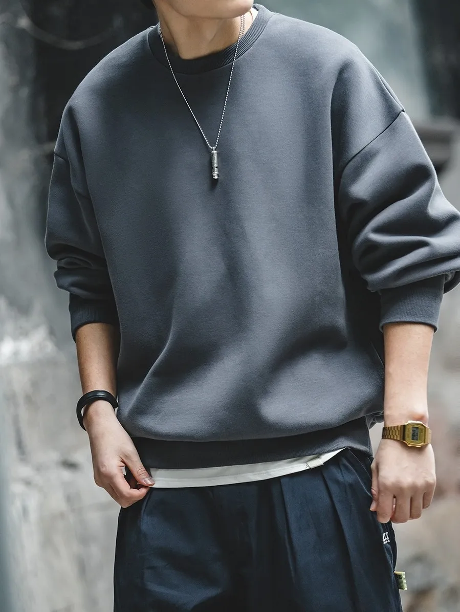 

Мужская толстовка оверсайз Maden, свободного кроя, с круглым вырезом, в японском ретро-стиле, с заниженной линией плеч, из хлопка, молодежная, популярная модель