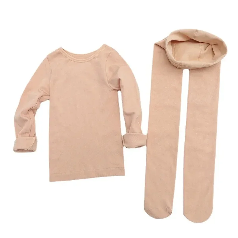 Thermal Legging Kids Long Johns Skin Color Ballet Up Suits Children\'s Dance Bottoming Shirt Training Dancewear Girls