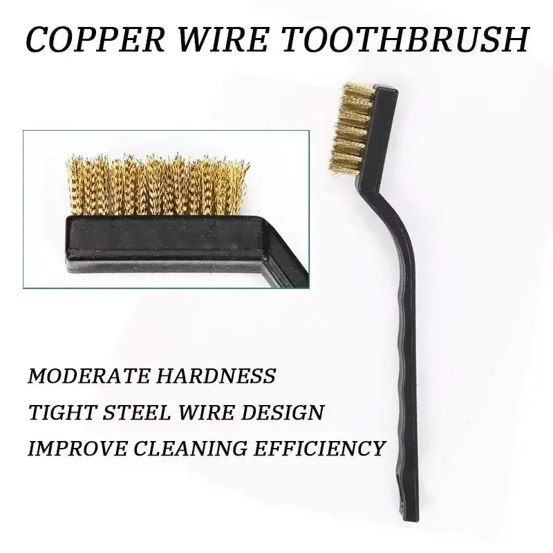 6/12pcs set Small Wire Brushes Cleaning Brushes For Mechanical Part Derusting Remove Paint Accessories Stainless Steel Wire