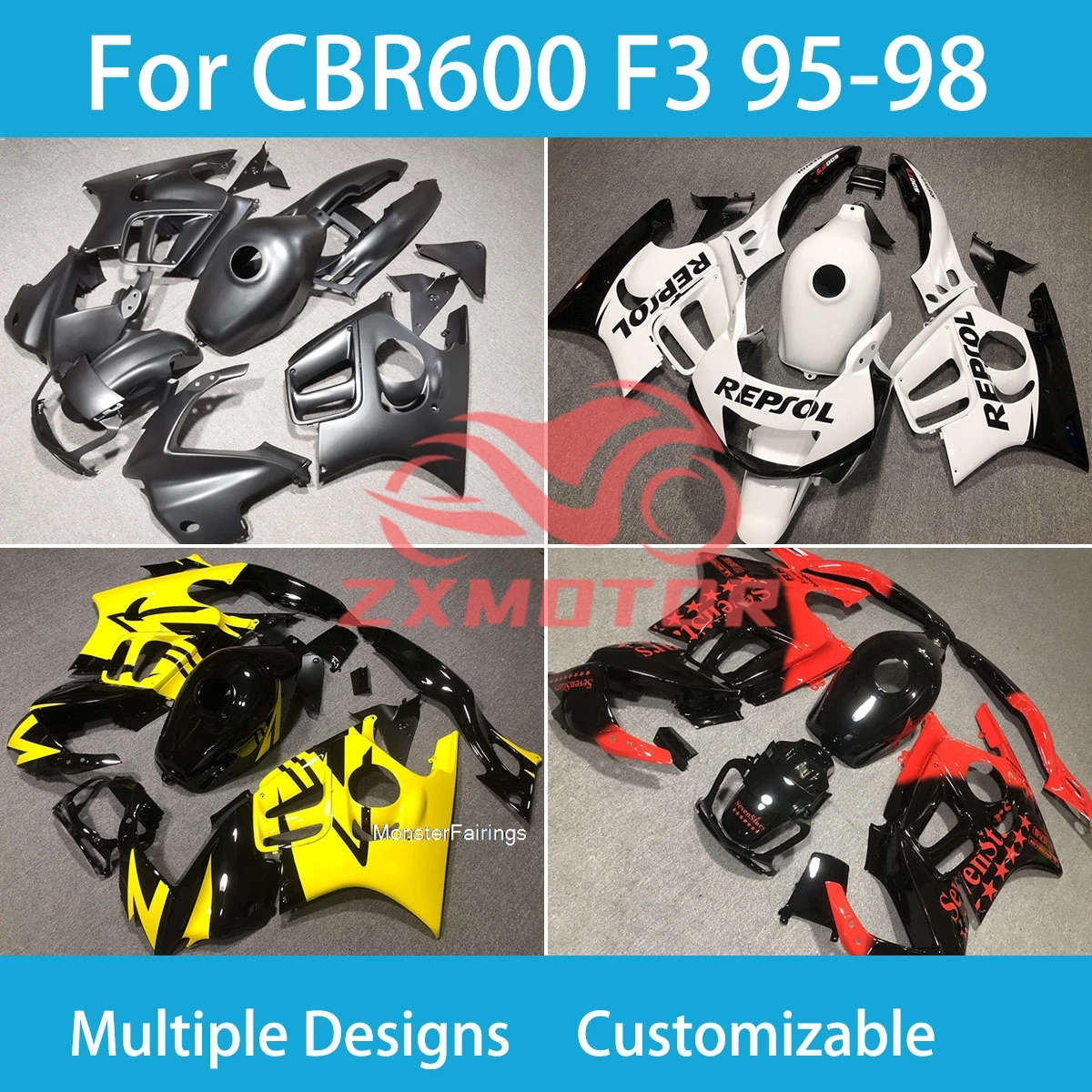 

ABS Fairings for Honda CBR600F3 95 96 97 98 Body Set Motorcycle Fairing Plastic Kit F3 1995 1996 1997 1998