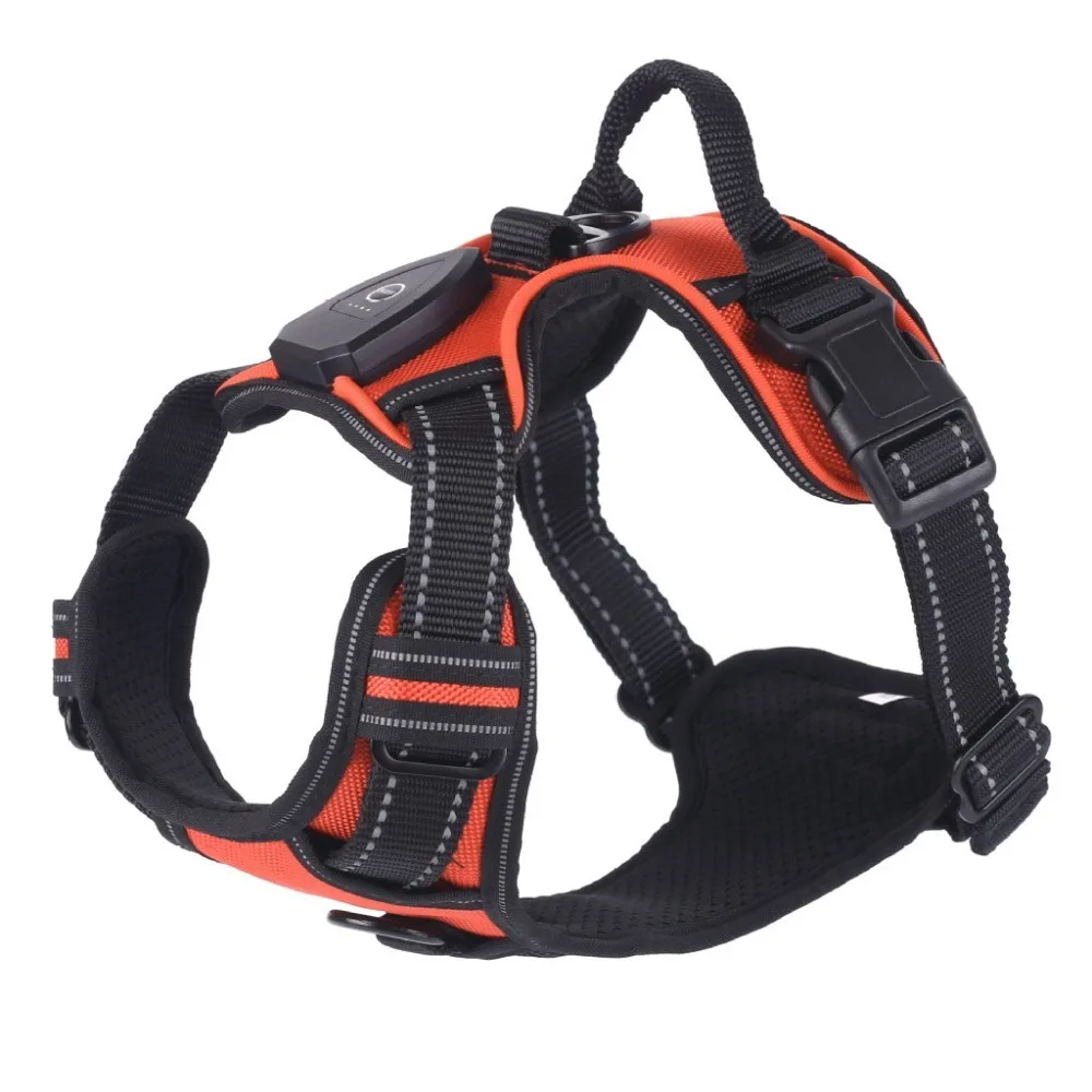Durable Light Up LED Dog Harness Rechargeable Adjustable Luminous Pet Chest Strap Flashing Soft Dog Glow Vest for Night Walking