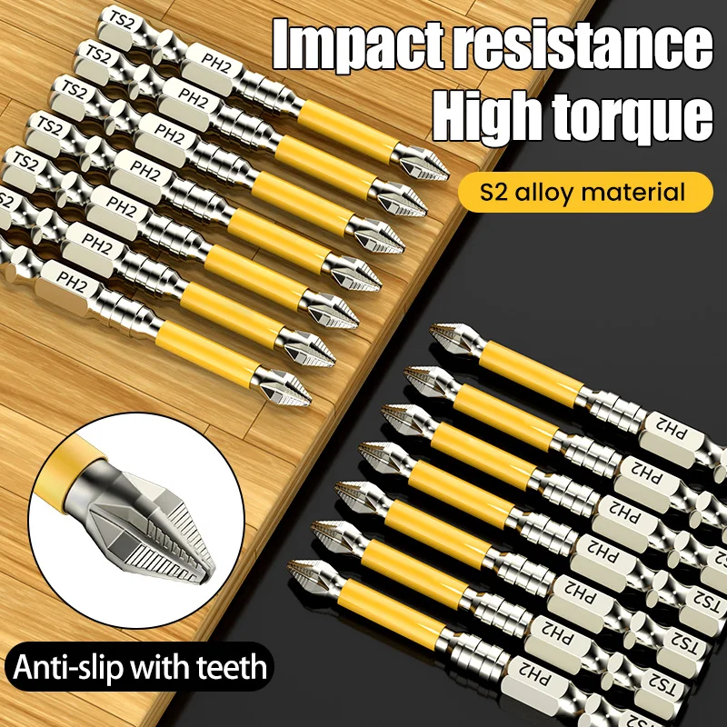 5PCS Upgraded High Hardness And Strong Magnetic Bit 25/50/65/70/90/150mm Non-slip Cross High Hardness Electric Hand Drill Screw image 3