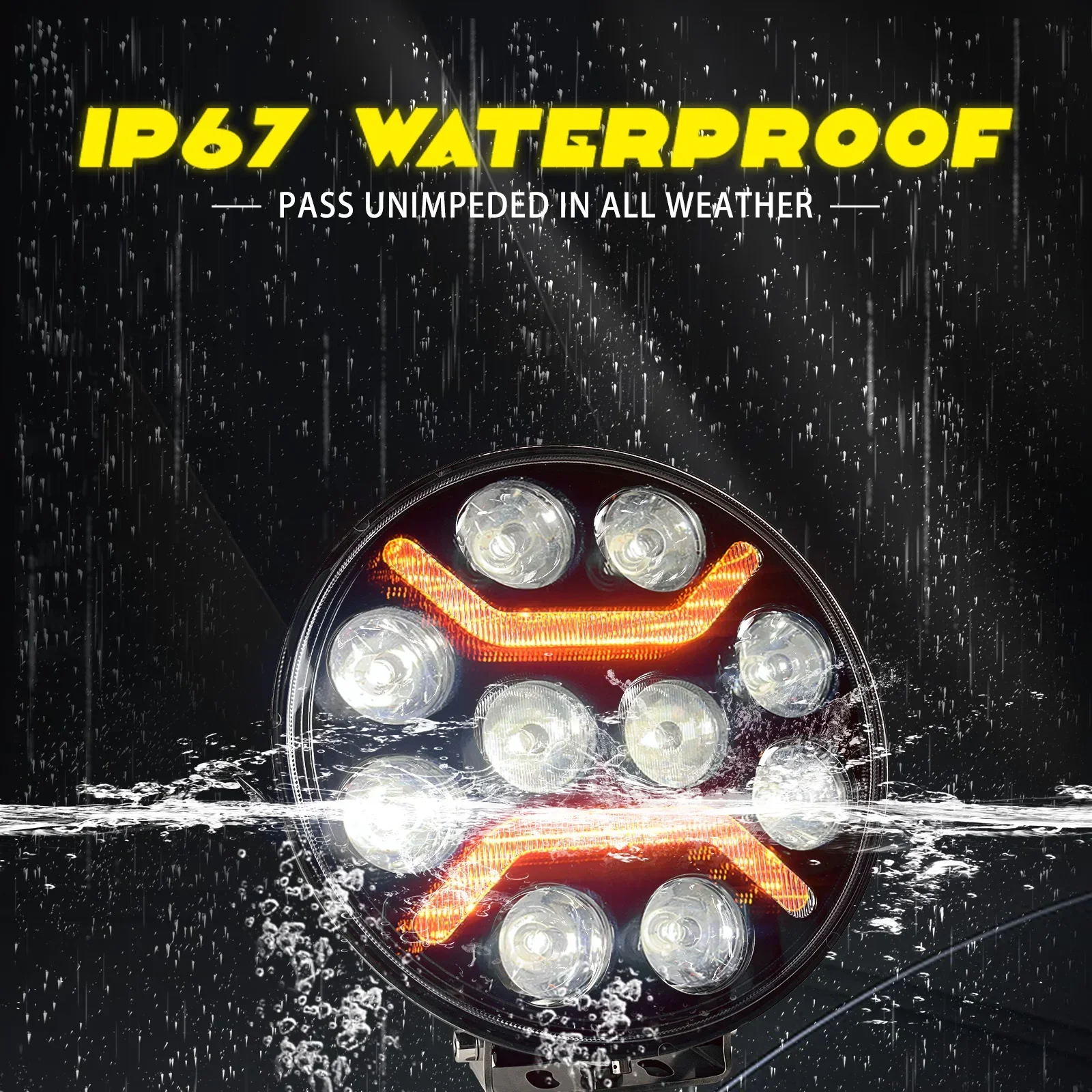 

7/9 Inch 120W Round Driving Led Work Lights12V 24V Led Offroad Headlights Headlamp for Jeep Truck Suv Atv Tractor Boat 4X4 4Wd