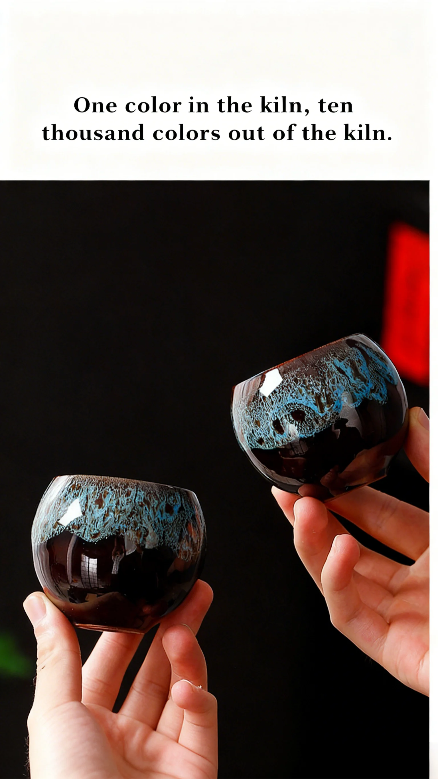 Five Elements Kiln Change Ceramic Tea Cup Set Chinese Kung Fu Porcelain Mugs Gift Box Packaging Coffee Tableware Eco-Friendly