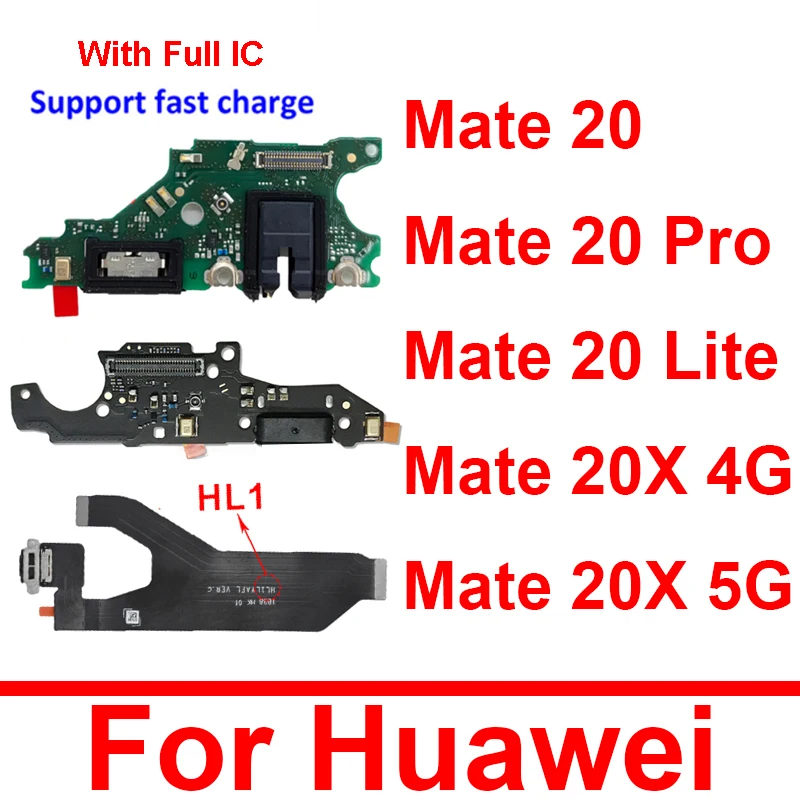 USB Charger Board Flex Cable For Huawei Mate 20 Lite 20 Pro 20X 4G 5G USB Charging Port Board Flex Ribbon Connector Replacement