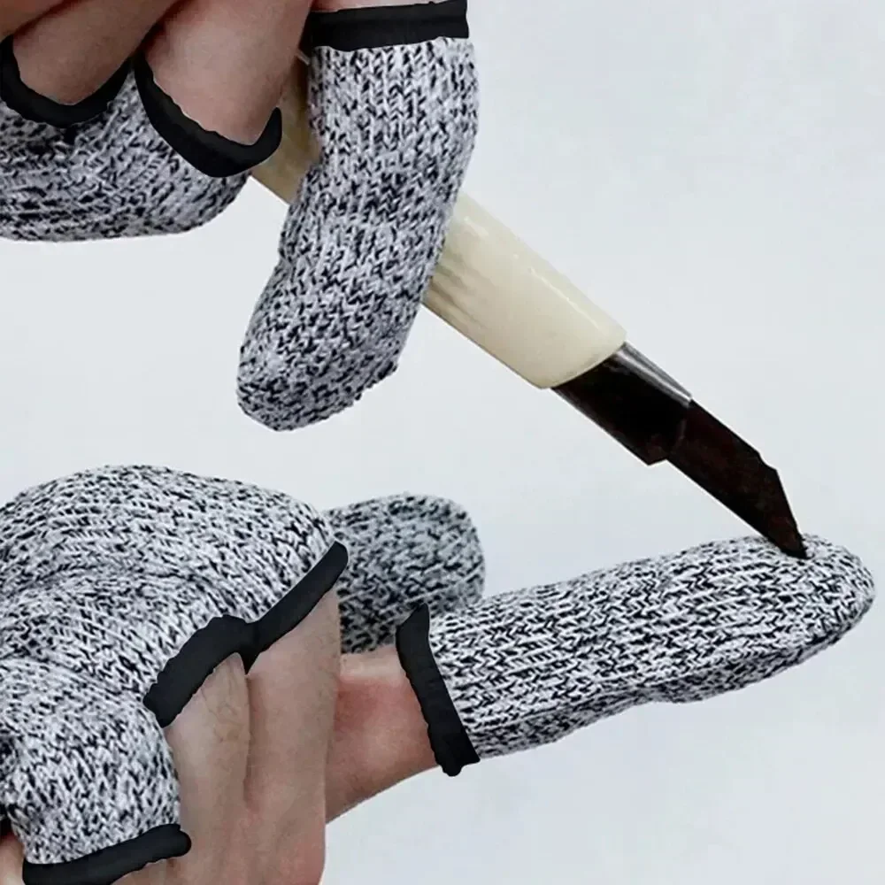 10 шт., защита для пальцев с защитой от порезов, рукав для защиты пальцев, уровень 5, высокопрочные безопасные гибкие перчатки с защитой от порезов, кухонный инструмент