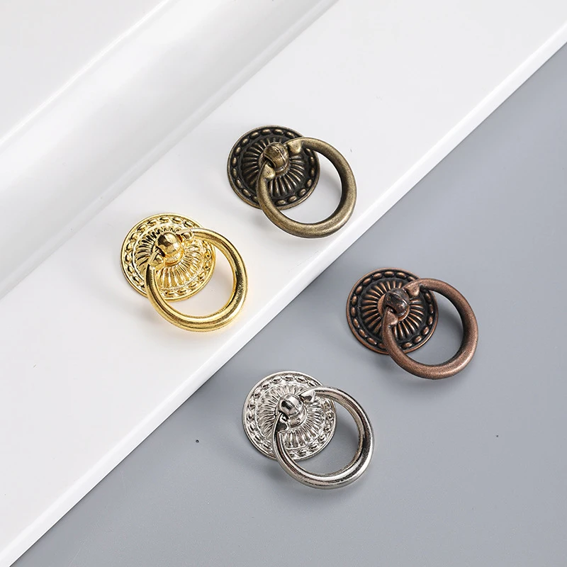 Antique Drawer Drop Ring Pull Knob Vintage Style Cabinet Wardrobe Door Handle Knobs