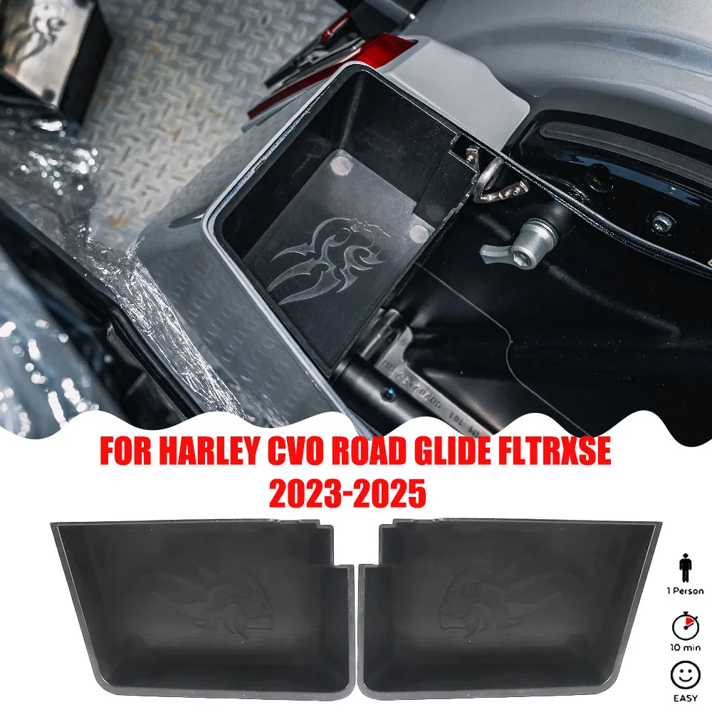 

Для Harley CVO Road Glide Street Glide 2023-2025, черный органайзер-поддон для хранения в жестких кофрах ABS ﻿ Простой в установке