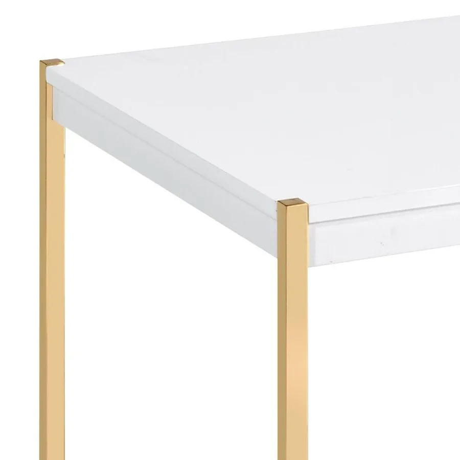 White and Gold Rectangle Coffee Table