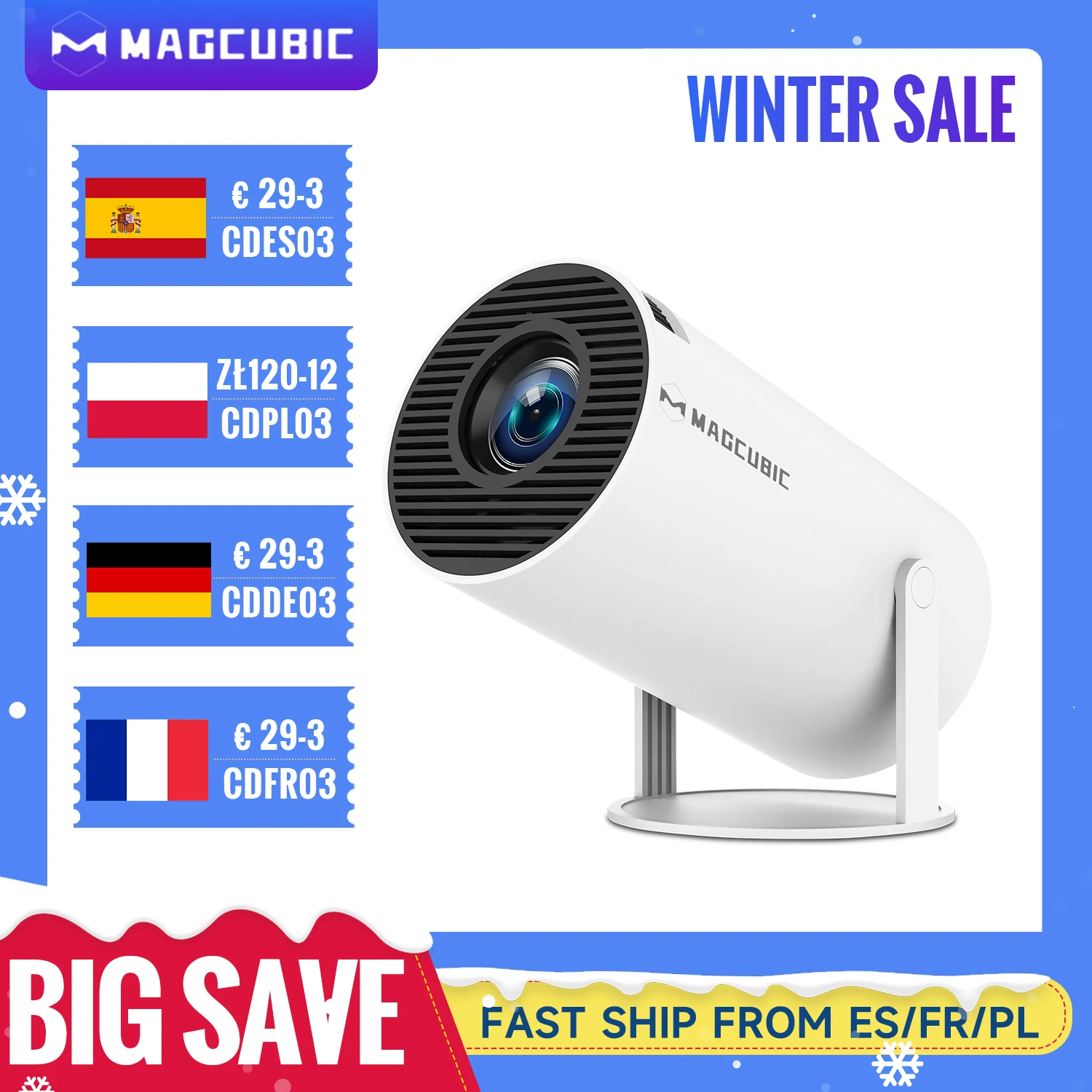 Magcubic Projector 4K Android 11 HY300 Pro Wifi6 260ANSI Allwinner H713 BT5.0 1080P 1280*720P Cinema Outdoor Portable Projetors