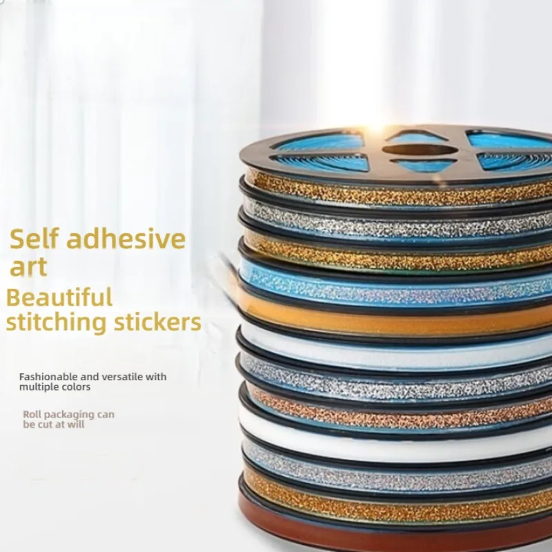 Cinta para huecos de azulejos de cerámica, impermeable, hermosa costura, pegatina autoadhesiva, línea para huecos de suelo y pared, tira decorativa de 6M