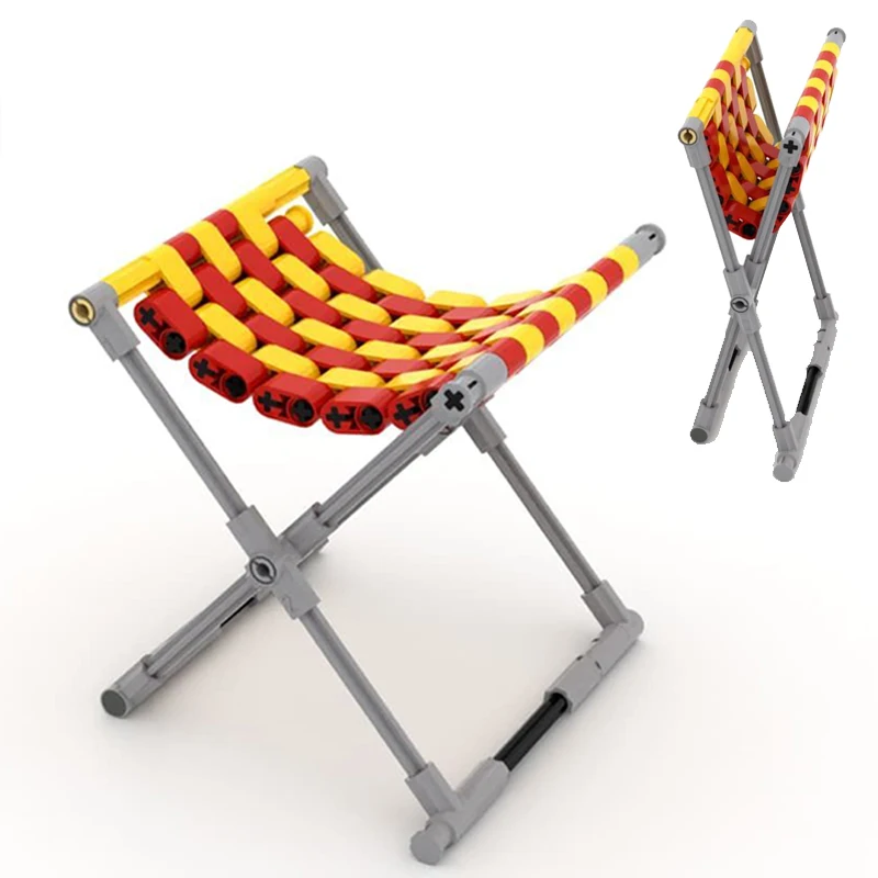 MOC Creative Portable Folding Stool Building Brick Fishing Chair Bricks Toys Christmas Gift Toys