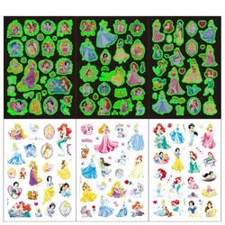 Disney Princess Luminous Tattoo Sticker Cartoon Frozen Anna Children Arm Face Glowing Tattoo Children Disposable Body Tattoo