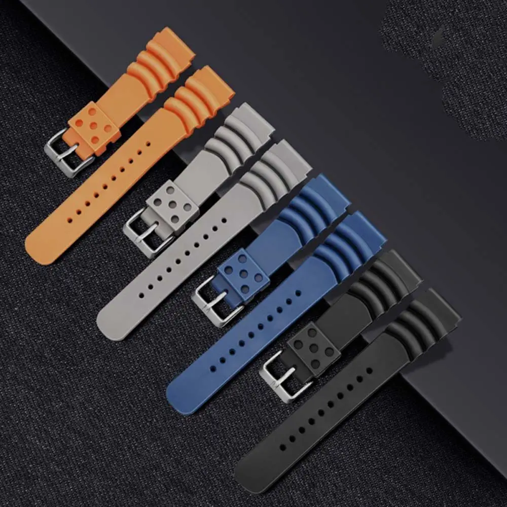 Generic Women Men Soft 20mm 22mm Rubber Silicone Band Sport Watchband Bracelet Watch Strap