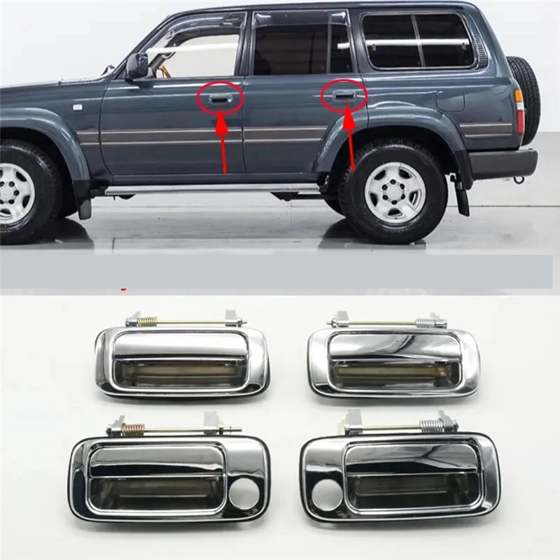 Car Rear Left+Right Exterior Outside Door Handle 69230-60010,69240-60010 for Toyota Land Cruiser 80 LC80 1991-1997