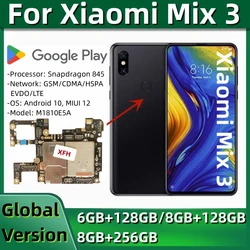 Mainboard for Xiaomi Mi Mix 3, Original Unlocked Motherboard PCB Module, 128GB, 256GB, with Global Firmware