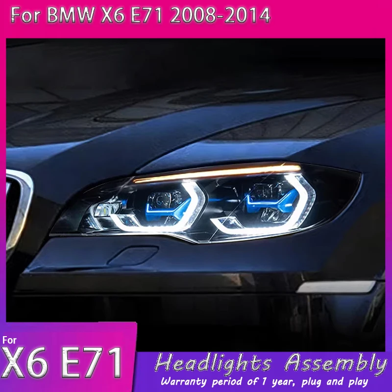 

Head Lamp for BMW X6 E71 LED Headlight 2008-2014 Headlights X6 DRL Turn Signal High Beam Angel Eye Projector Lens