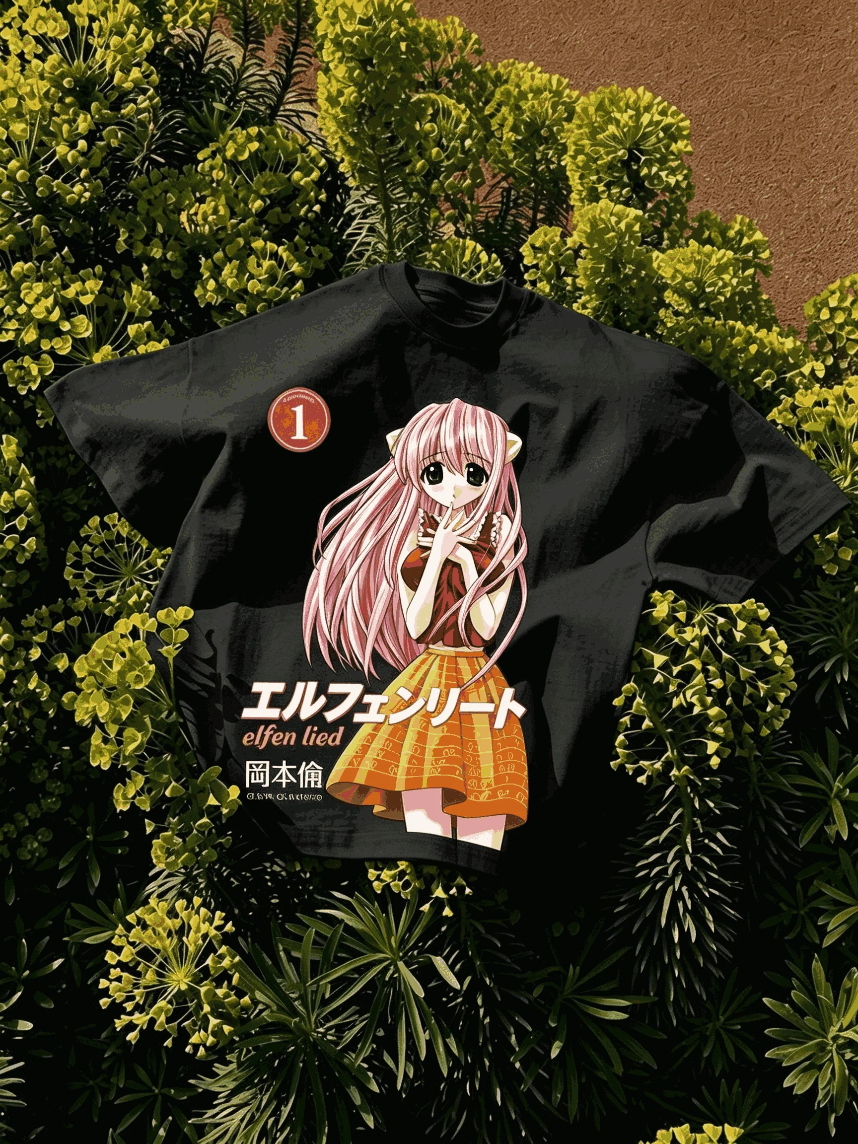 Elfen Lied Oversized Unisex T-shirt Printed Cotton Neutral O-Neck Short Sleeve Vintage Loose high quality Streetwear Trendy soft