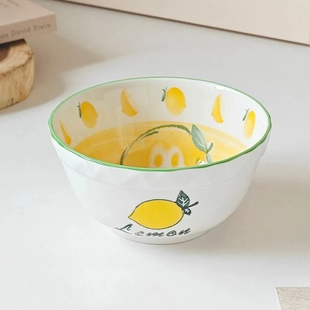 

Cartoon Ceramic Bowl Strawberry Rabbit Pattern Anti Scalding Rice Bowl Non-slip Large Capacity Noodle Bowl Restaurant