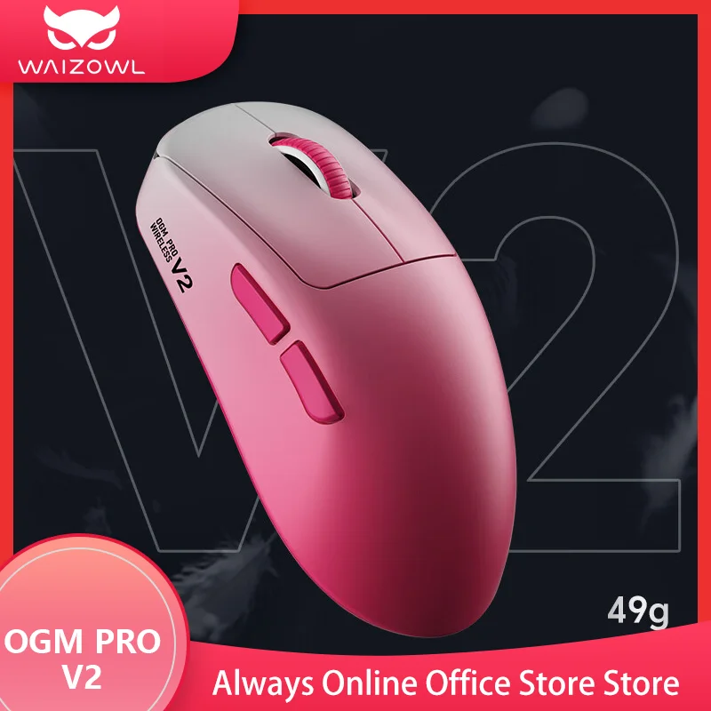 

Трехрежимная мышь WAIZOWL OGM PRO V2 8K Paw3950, Беспроводная игровая эргономичная легкая мышь Bluetooth для электронных видов спорта, аксессуары для ПК, подарок